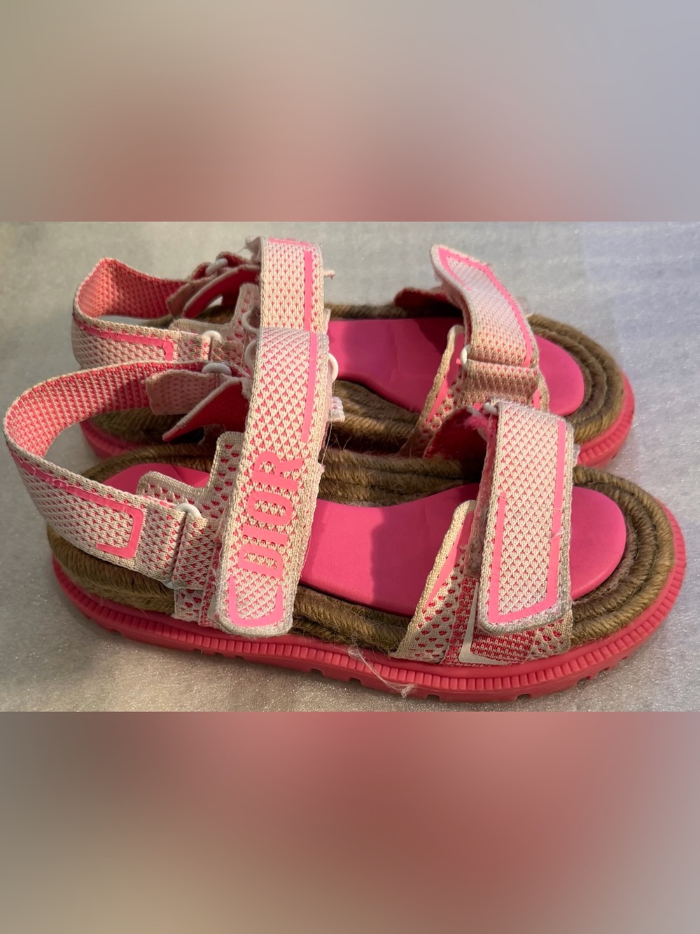Dior Pink Rope-Trim Sport Sandals - Picture 2 of 7